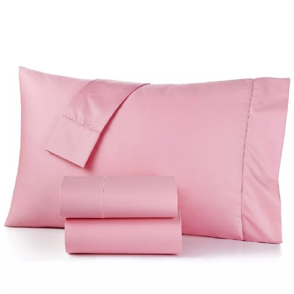new CHERRY BLOSSOM PINK Charter Club Solid 550 TC 100% Cotton QUEEN Sheet Set - Picture 11 of 11